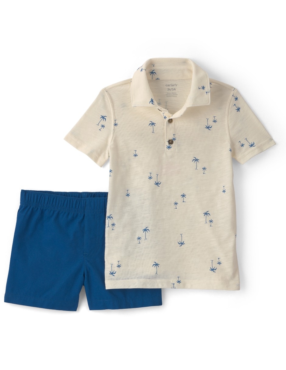 Conjunto short casual de algodón para ni–o Conjunto short casual de algodón para ni–o
