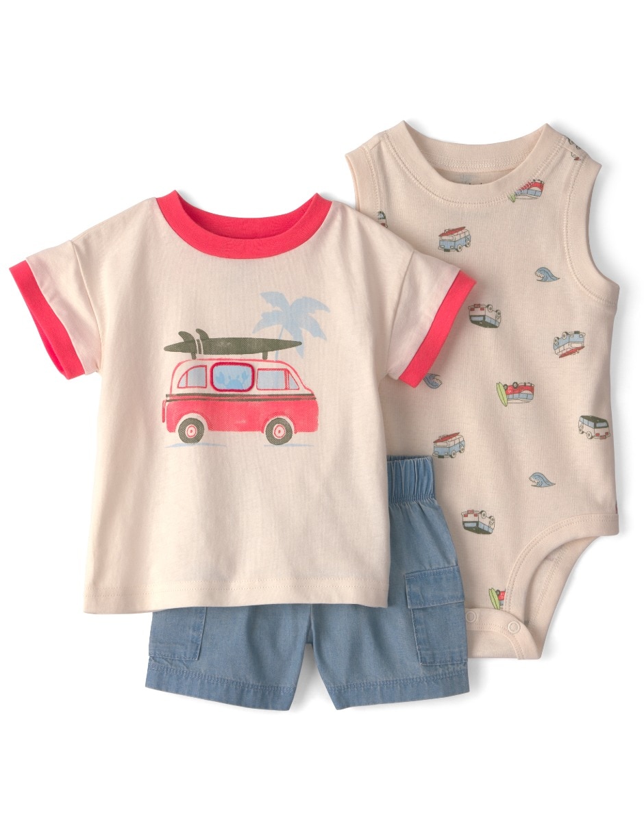 Conjunto de 3 piezas casual carter's de algodón para niño