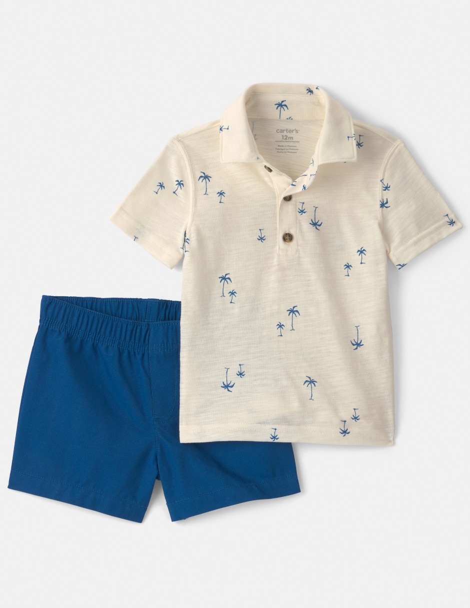 Conjunto short casual de algodón para ni–o Conjunto short casual de algodón para ni–o