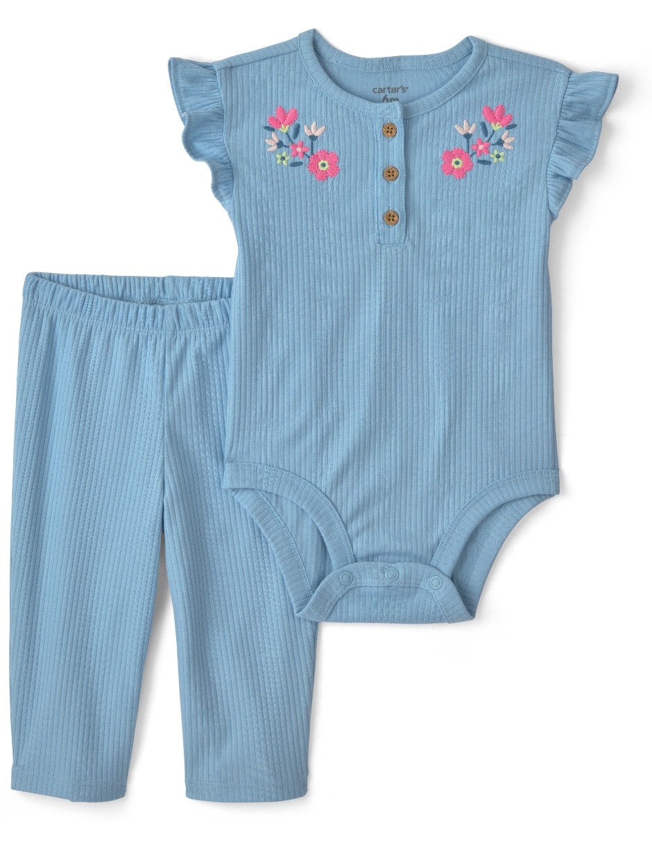 Conjunto pantalón casual de algodón para ni–a