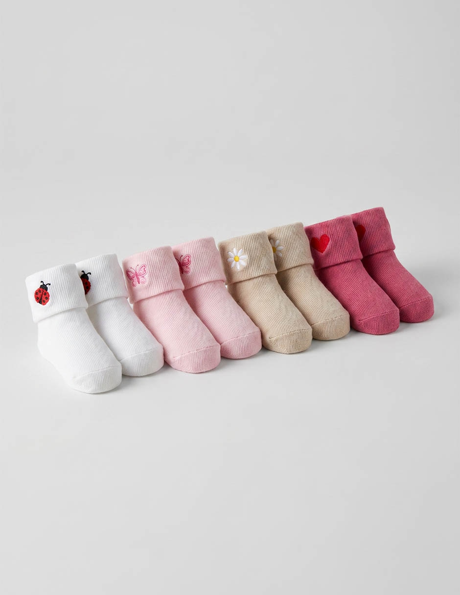 Set de calcetines Little Me de algodón para bebé 8 pares