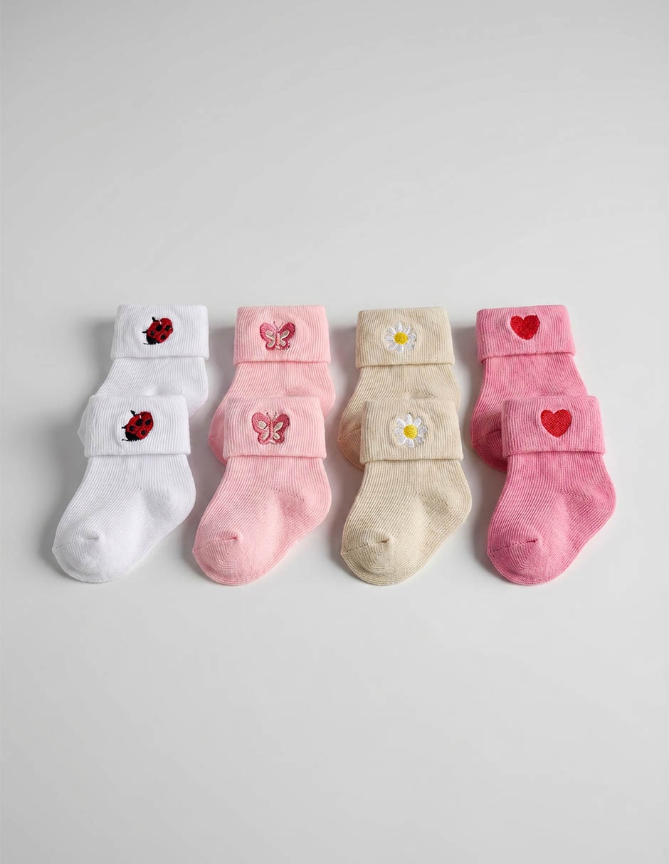 Set de calcetines Little Me de algodón para bebé 8 pares