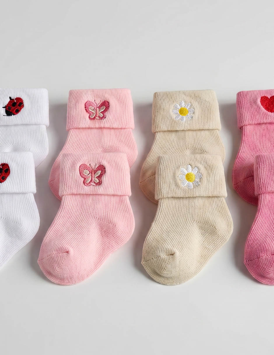 Set de calcetines Little Me de algodón para bebé 8 pares