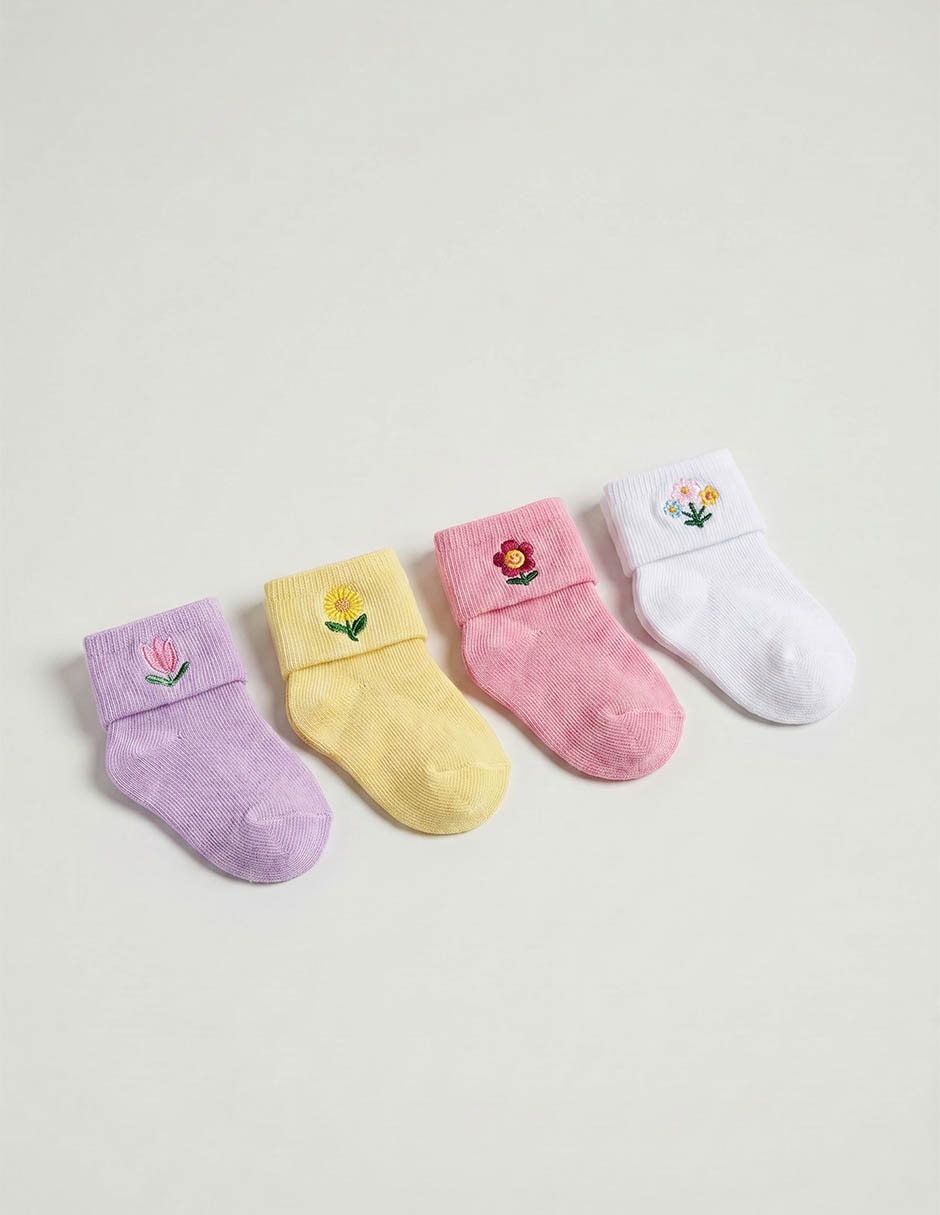 Set de calcetines Little Me de algodón para bebé 8 pares
