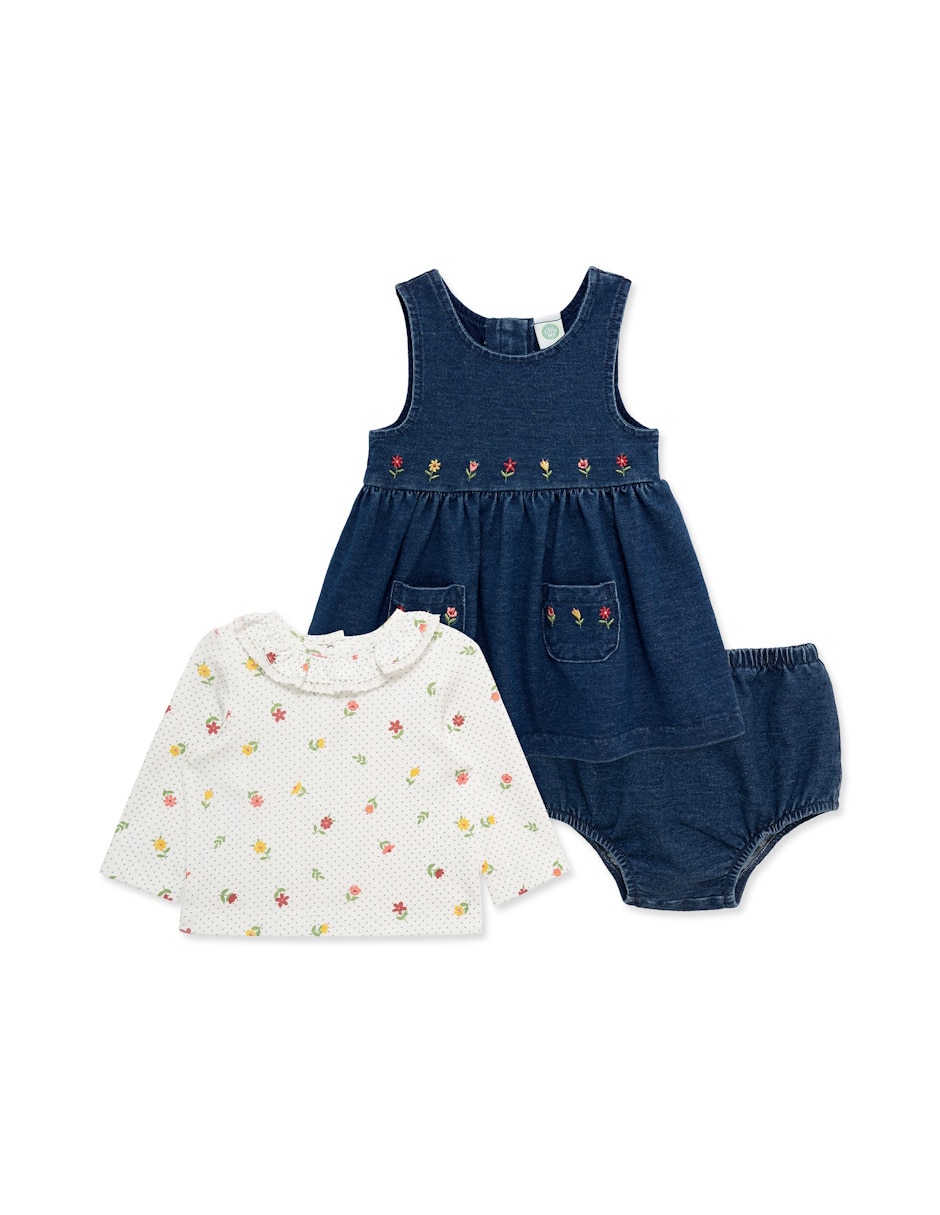 Set vestido manga regular para niña