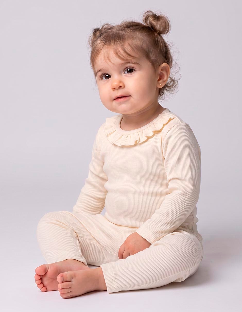 Conjunto Casual BABY BÁSICOS de Algodón y elastano para Bebé Niña Conjunto Casual BABY BÁSICOS de Algodón y elastano para Bebé Niña