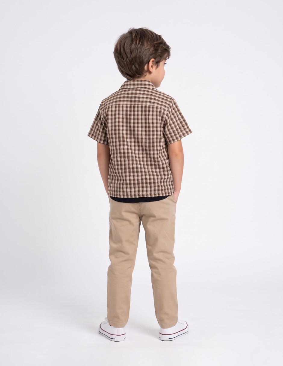Camisa casual de algodón manga corta para niño 5