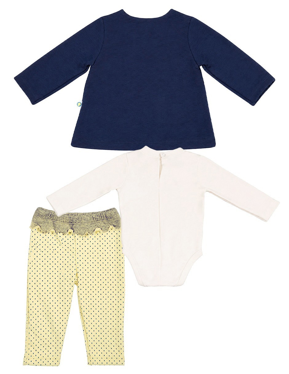 Conjunto casual de algodón para niña 3 piezas 2
