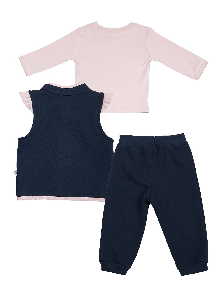 Conjunto de algodón para bebé niña 3 piezas 2