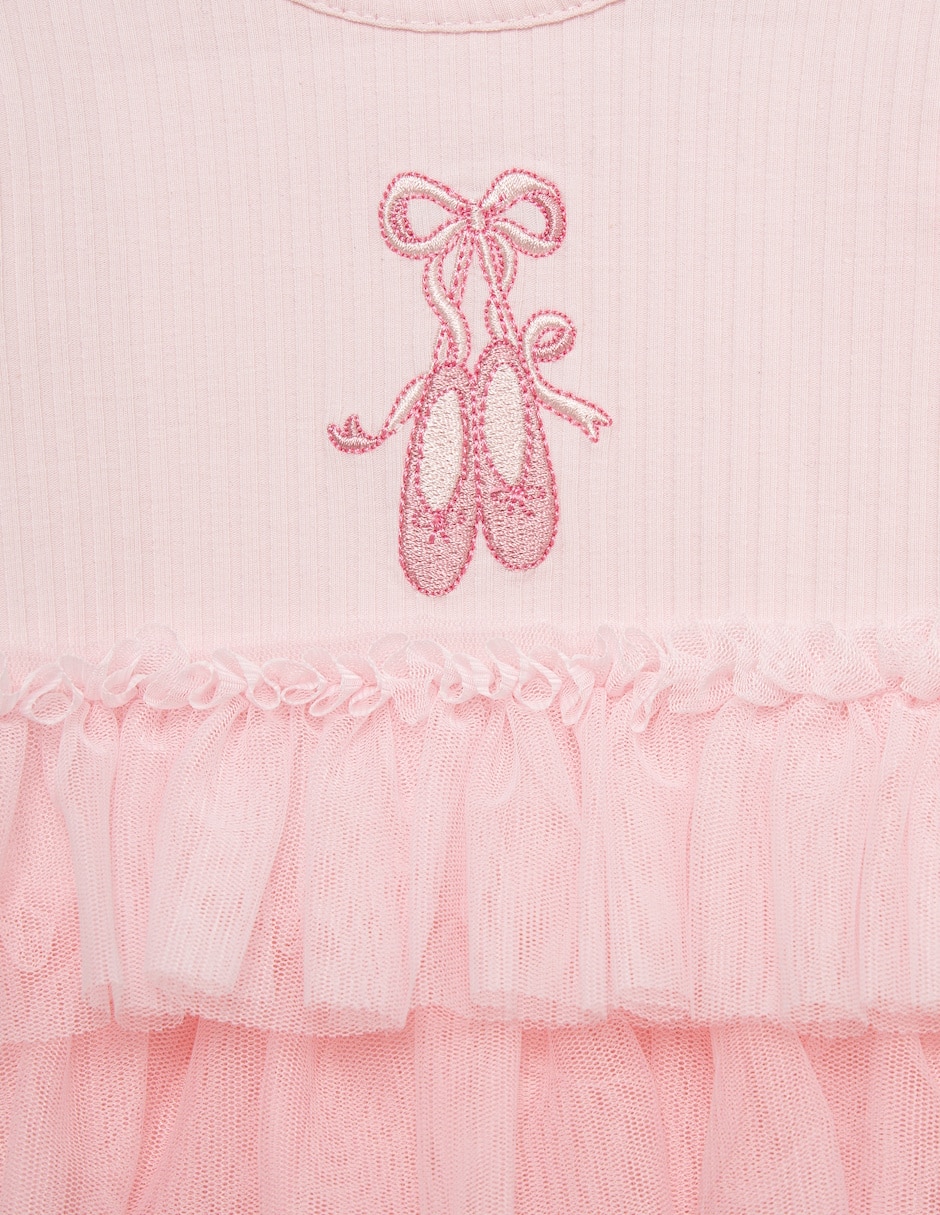 Vestido pañalero con accesorio para el cabello de algodón 3