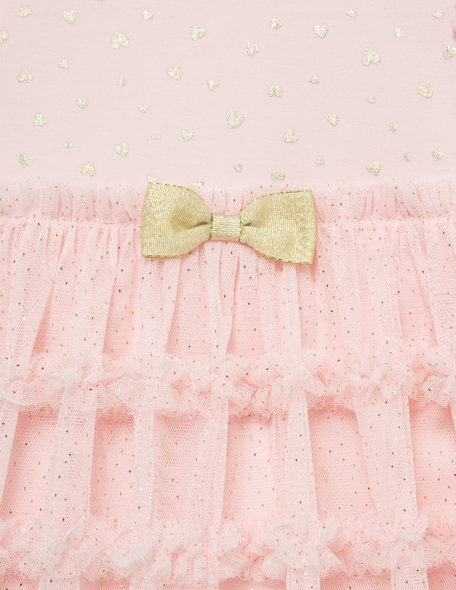 Vestido pañalero con accesorio para el cabello de algodón 2