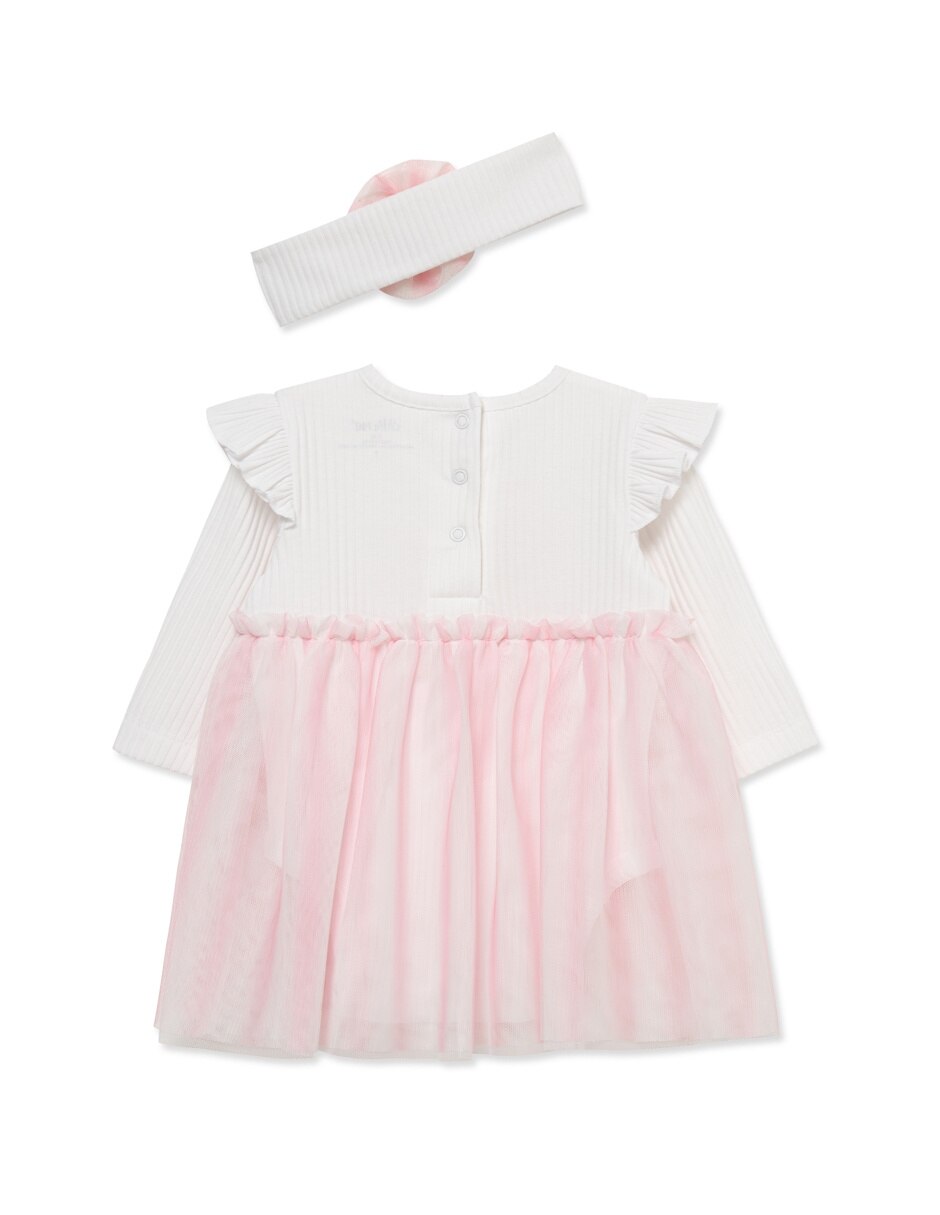 Vestido pañalero con accesorio para el cabello de algodón 2