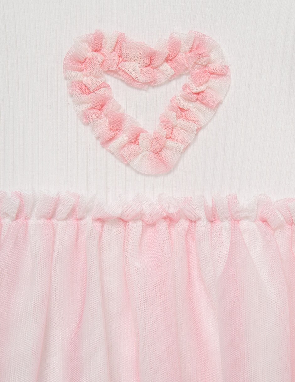 Vestido pañalero con accesorio para el cabello de algodón 3