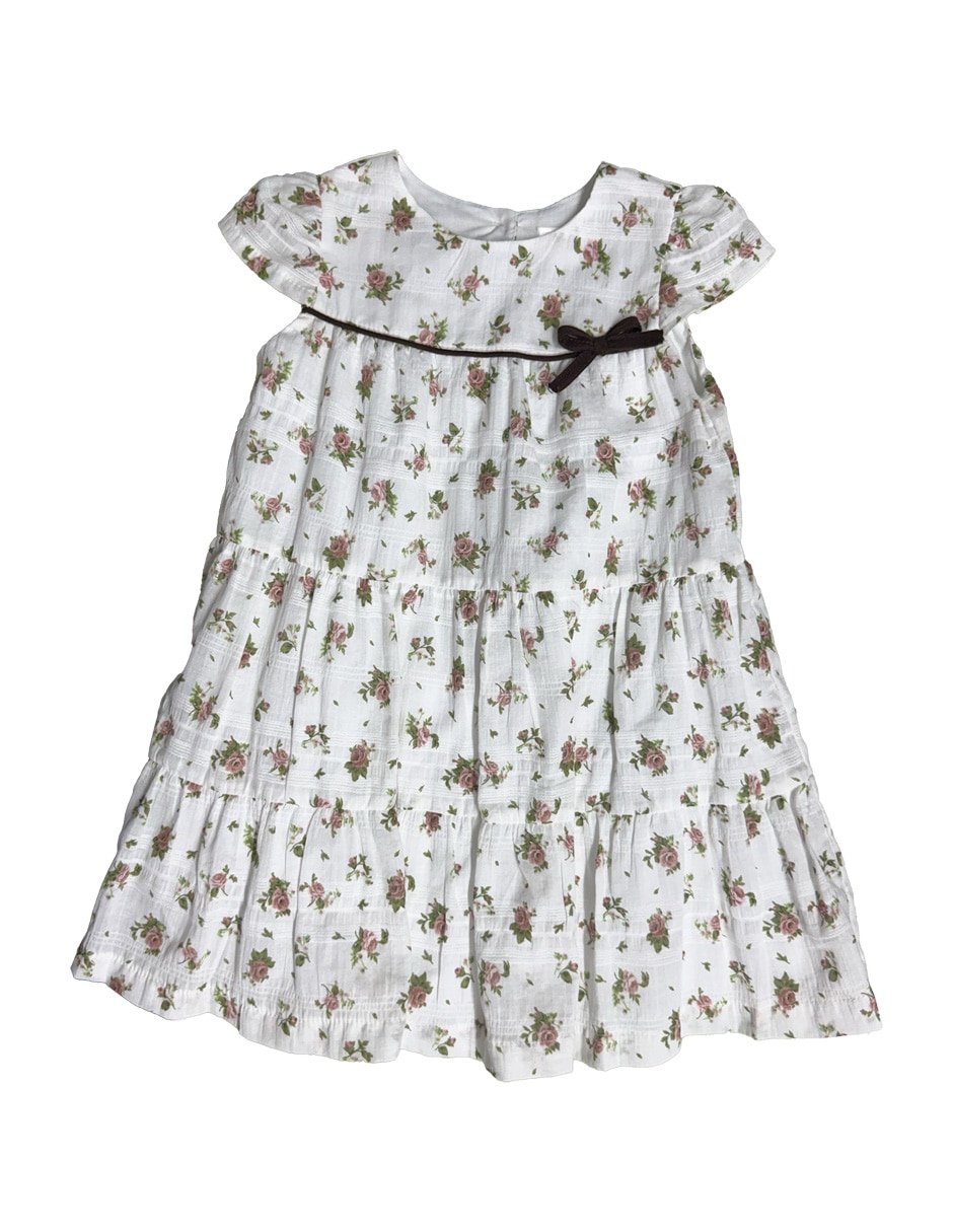 Vestido manga cap para bebé niña Vestido manga cap para bebé niña
