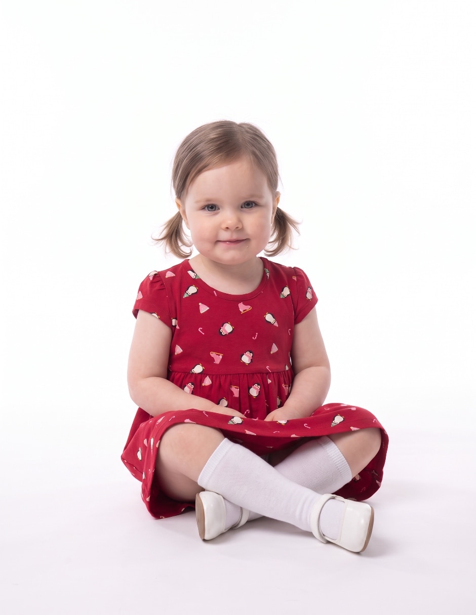 Set vestido manga cap para bebé niña