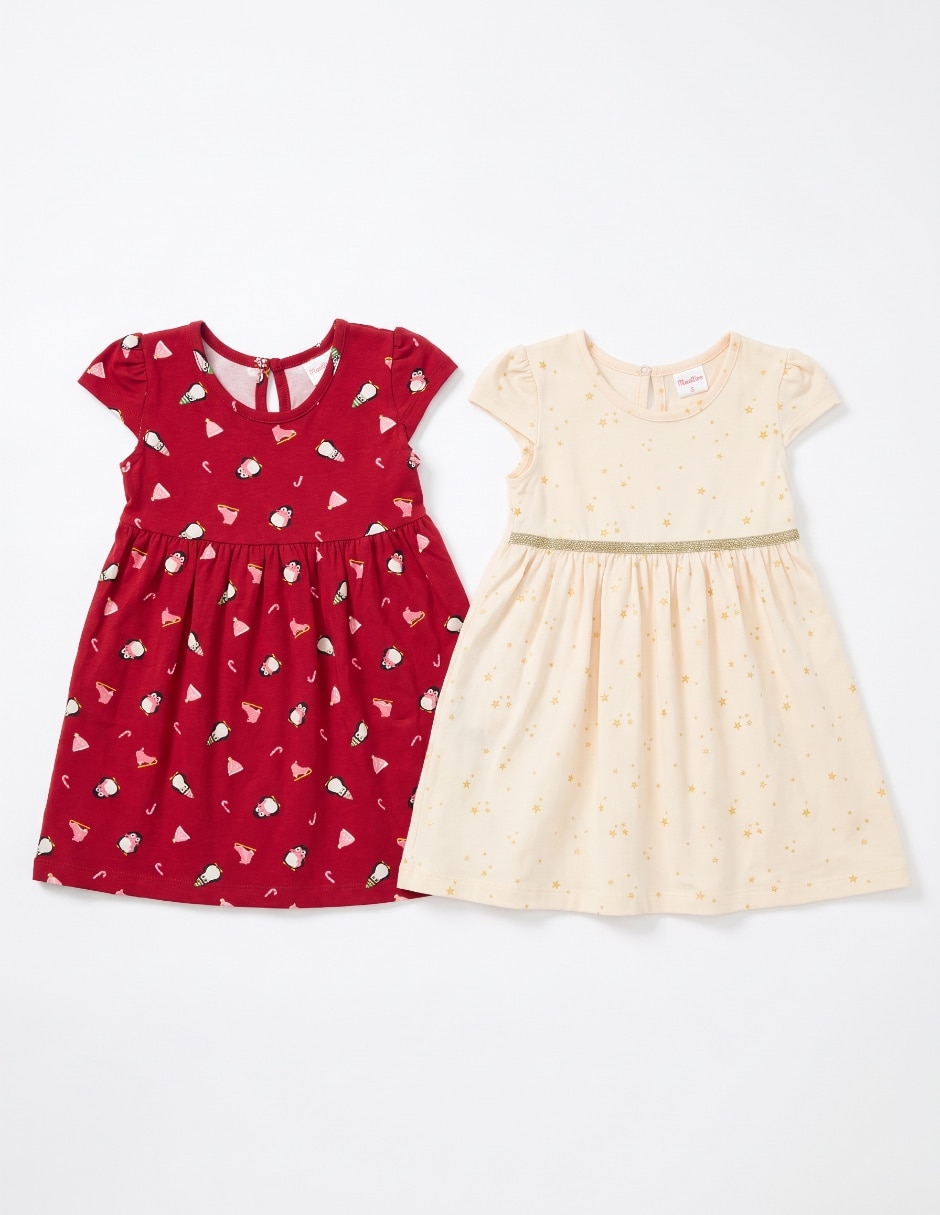 Set vestido manga cap para bebé niña 3