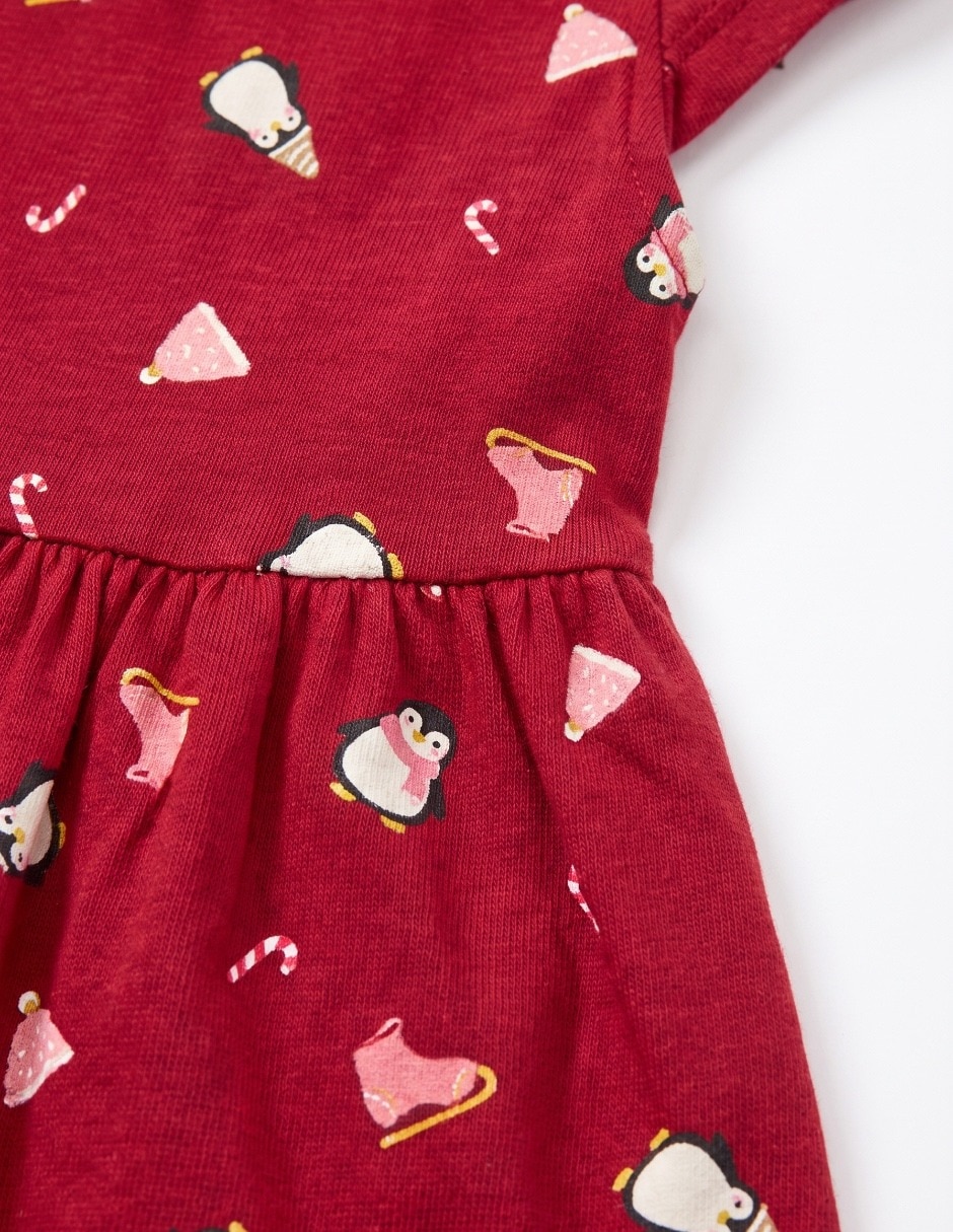 Set vestido manga cap para bebé niña 5