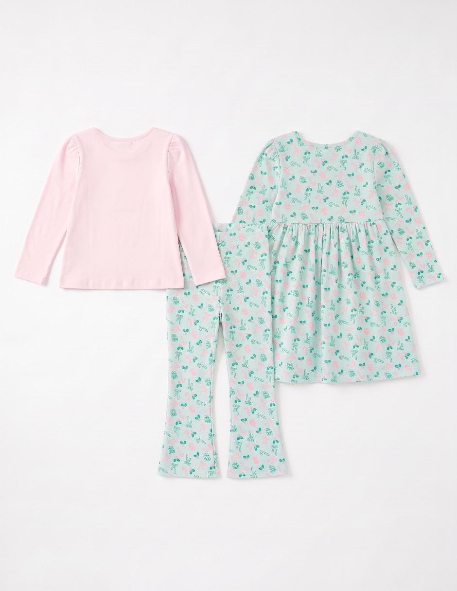 Conjunto de 3 piezas de algodón para bebé niña 4