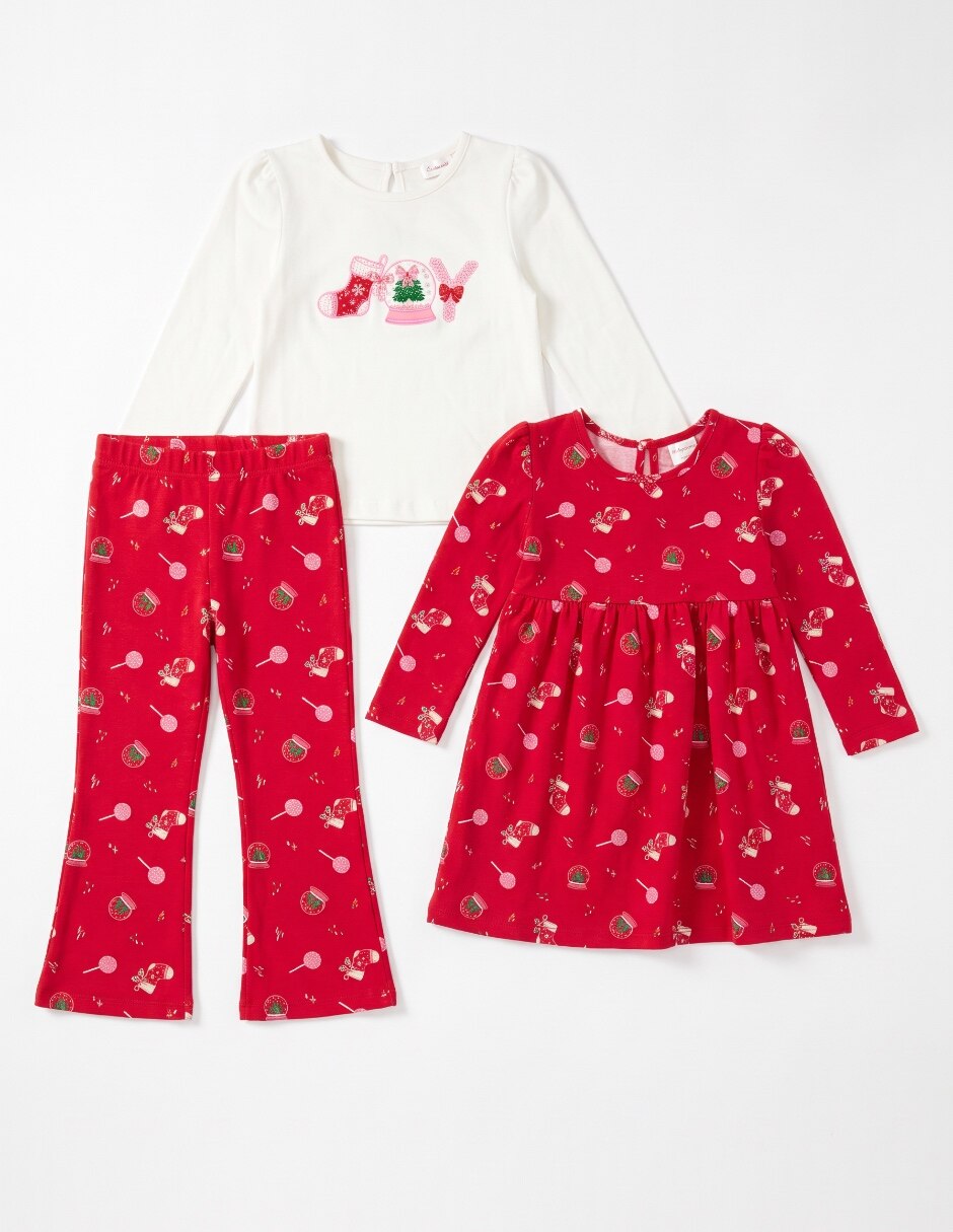 Conjunto de 3 piezas de algodón para bebé niña 3
