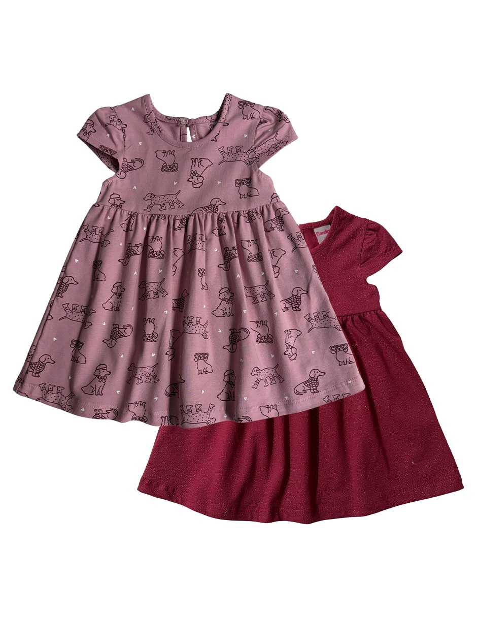 Set vestido manga cap para bebé niña Set vestido manga cap para bebé niña