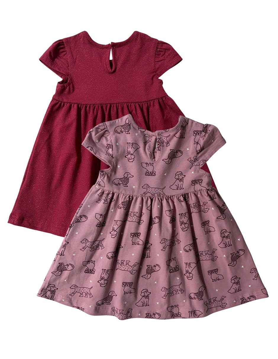 Set vestido manga cap para bebé niña 5