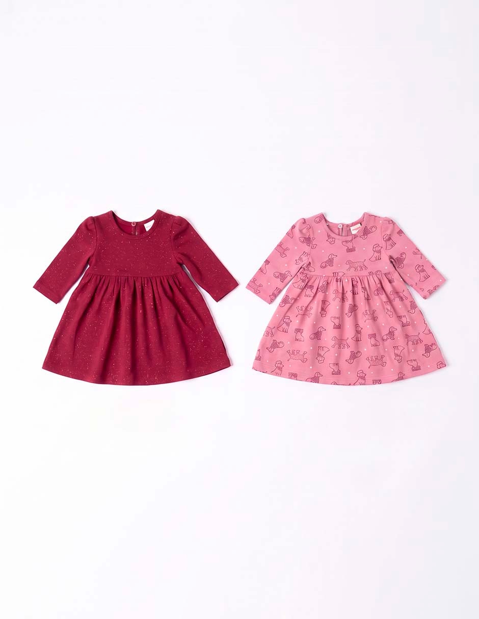 Set vestido manga larga para bebé niña 2