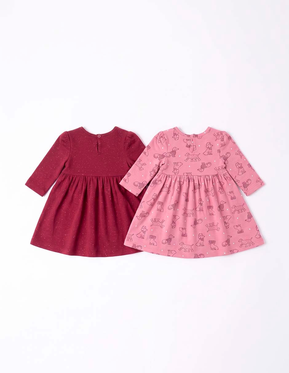 Set vestido manga larga para bebé niña 4