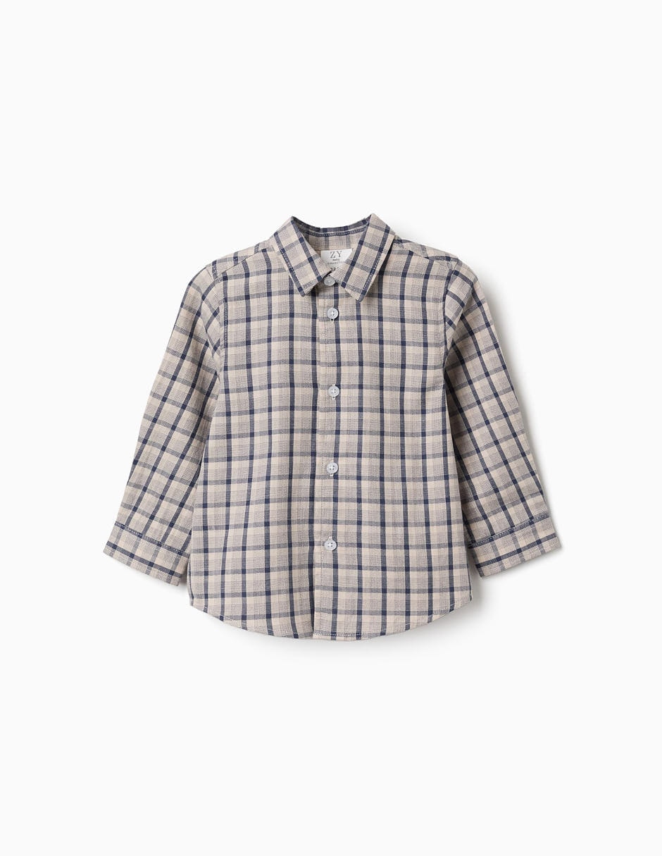 Camisa casual de algodón manga larga para bebé niño Camisa casual de algodón manga larga para bebé niño