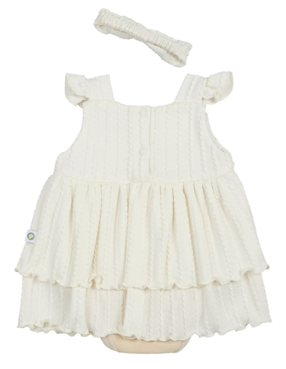 Vestido pañalero con accesorio para el cabello 2