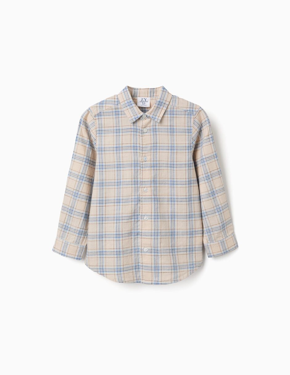 Camisa casual de algodón manga larga para bebé niño Camisa casual de algodón manga larga para bebé niño