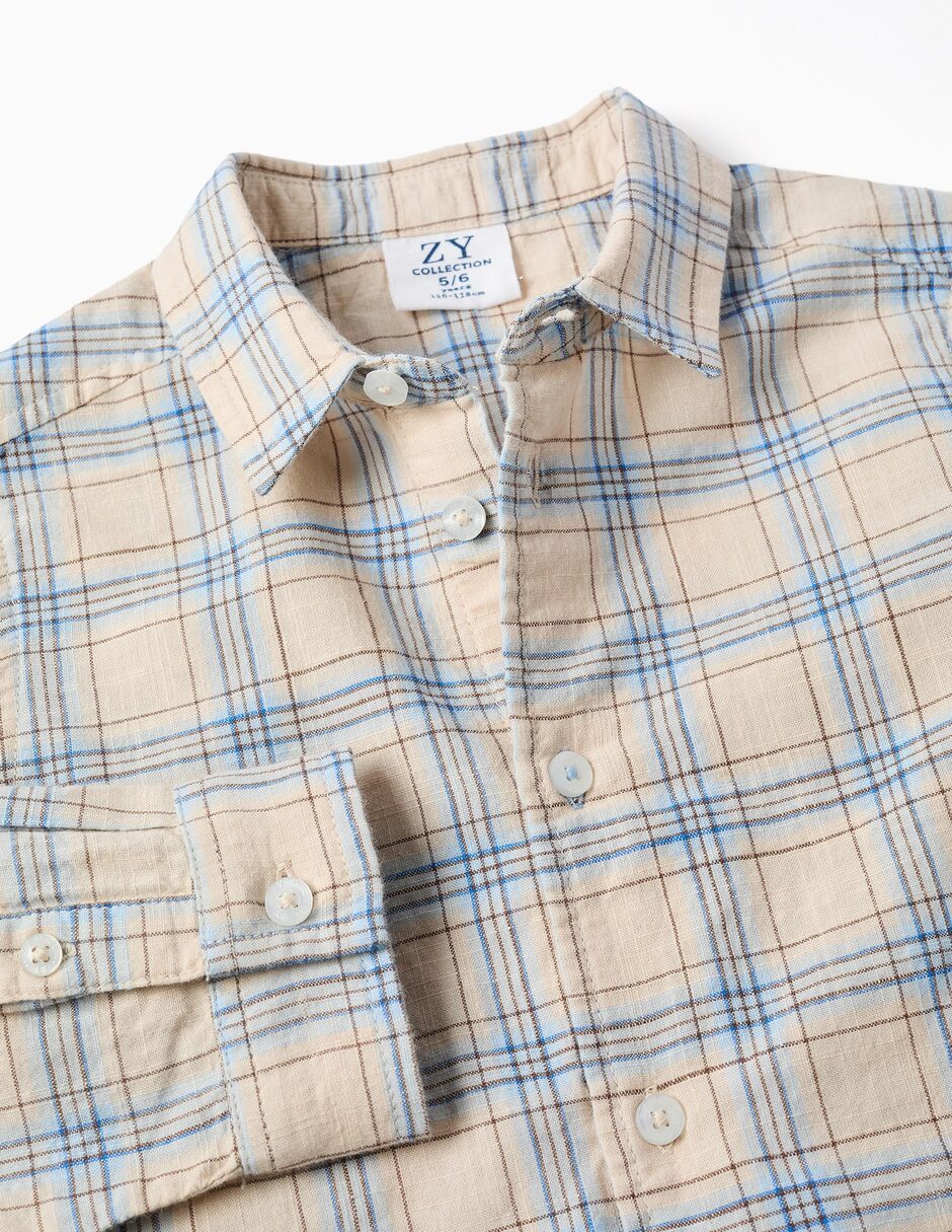 Camisa casual de algodón manga larga para bebé niño 2