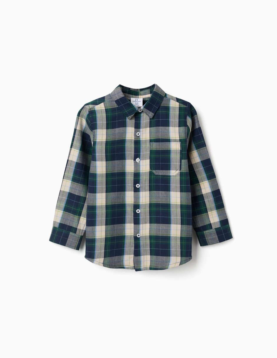 Camisa casual de algodón manga larga para bebé niño