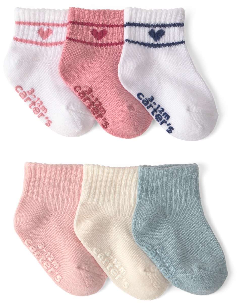 Set de calcetín carter's de algodón para bebé niña 6 pares
