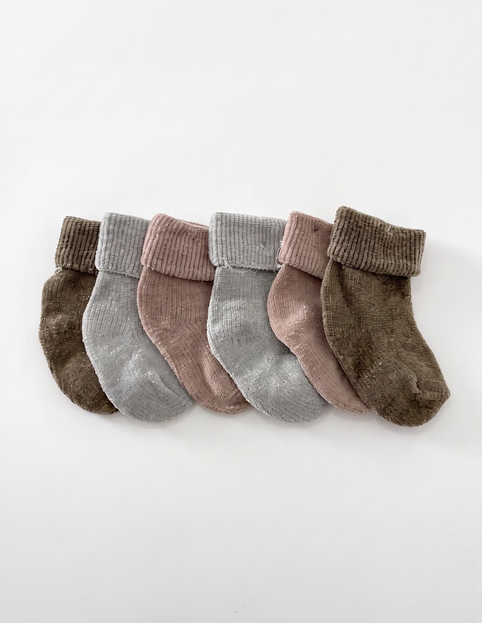 Set de tín antiderrapante de algodón para bebé unisex 6 pares