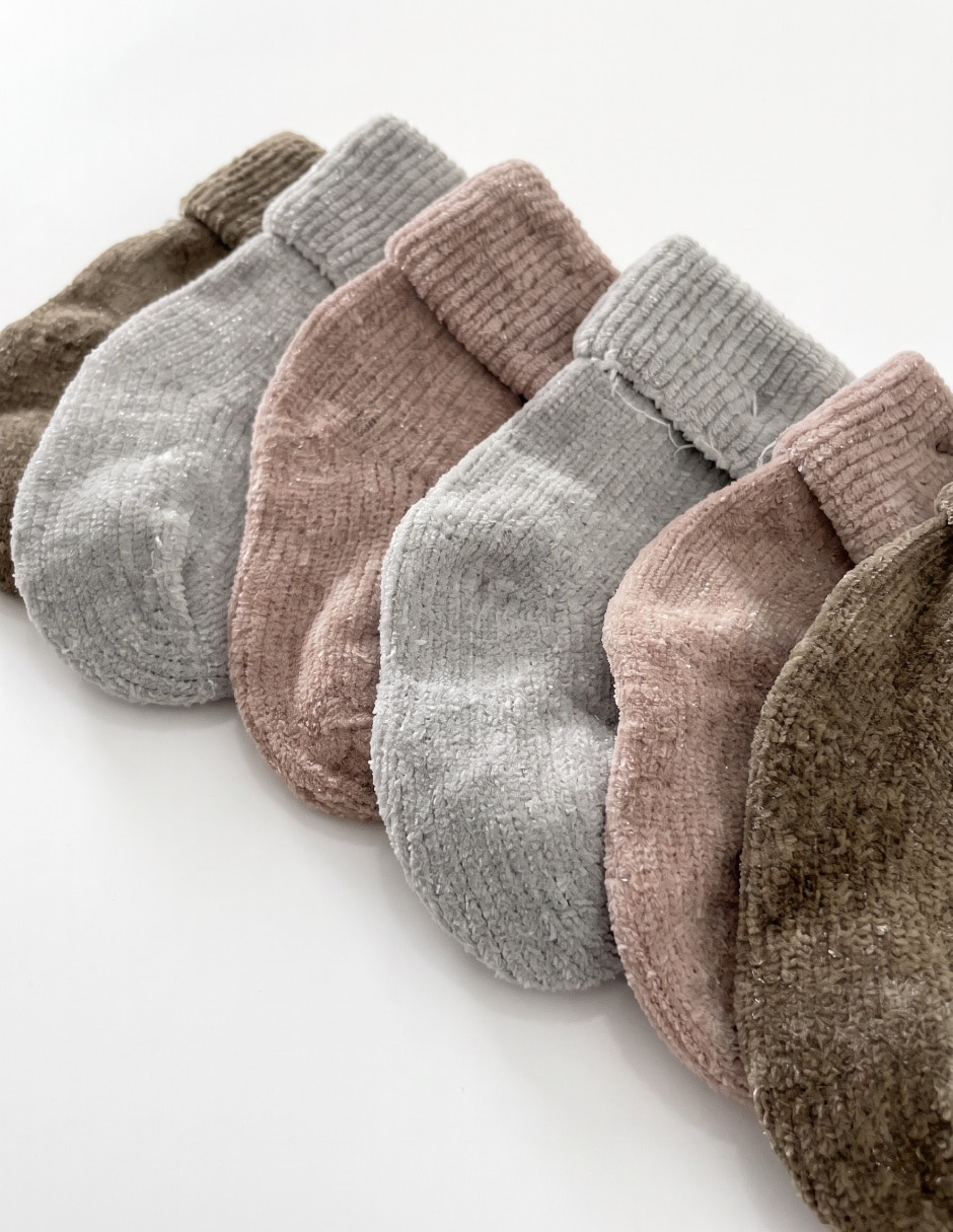 Set de tín antiderrapante de algodón para bebé unisex 6 pares 3