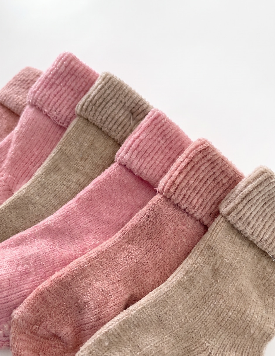 Set de tín antiderrapante de algodón para bebé niña 6 pares 2