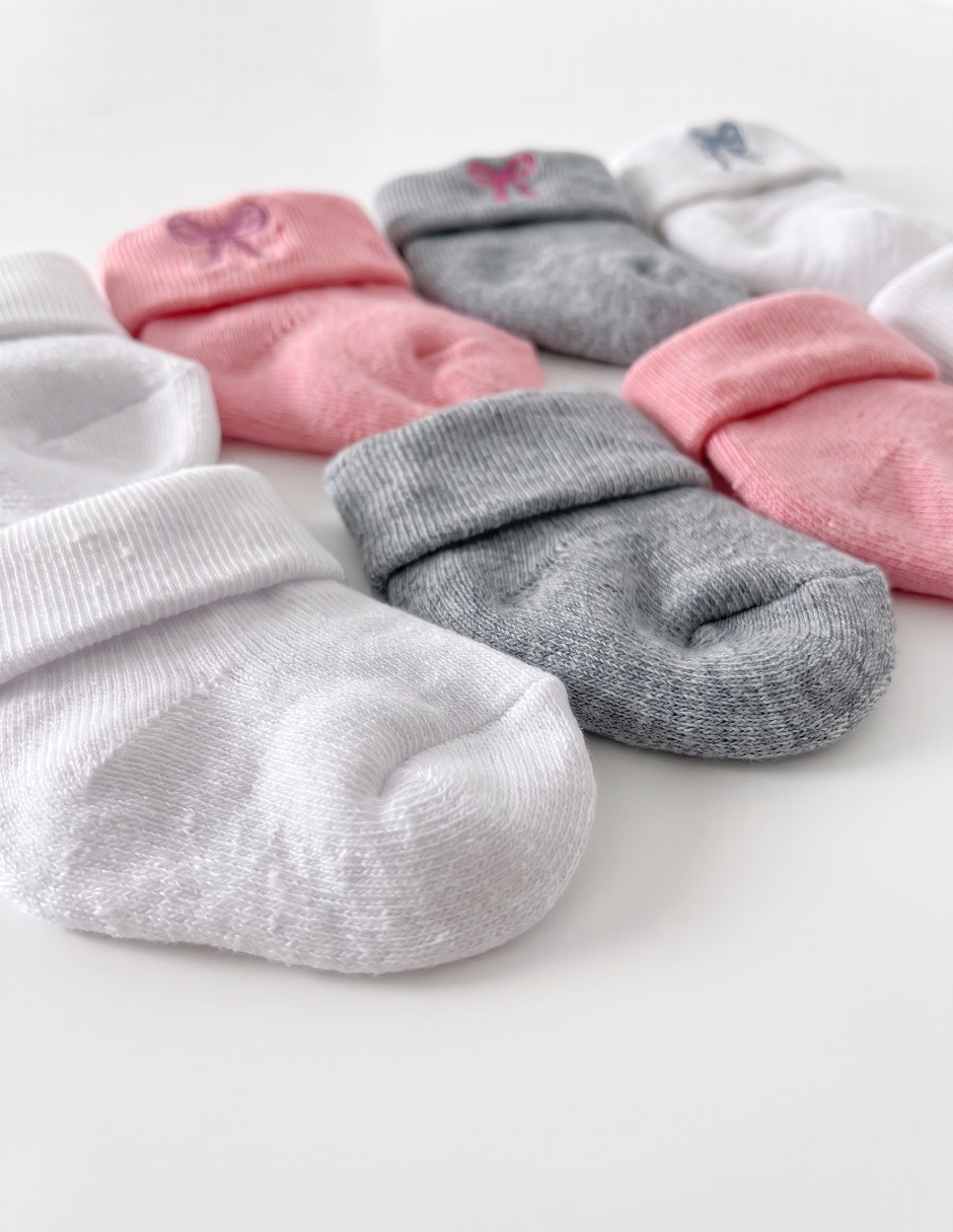 Set de tín antiderrapante de algodón para bebé niña 4 pares 2