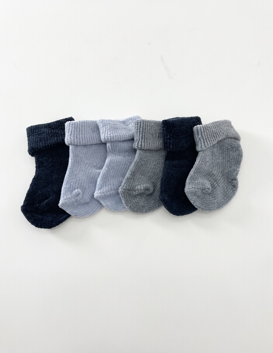 Set de tín antiderrapante de algodón para bebé niño 6 pares Set de tín antiderrapante de algodón para bebé niño 6 pares