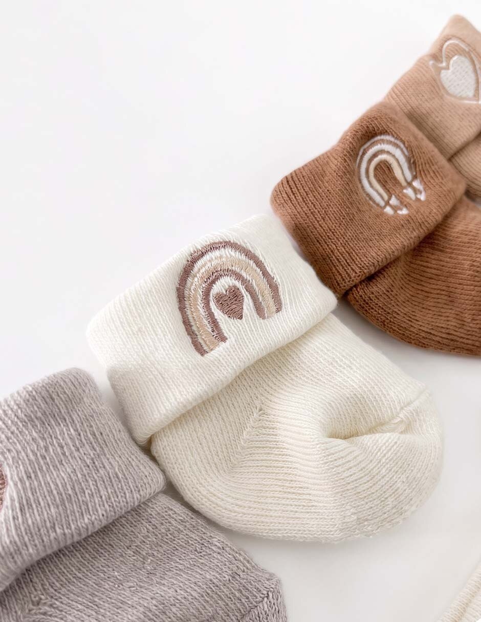 Set de tín antiderrapante de algodón para bebé niña 4 pares 2