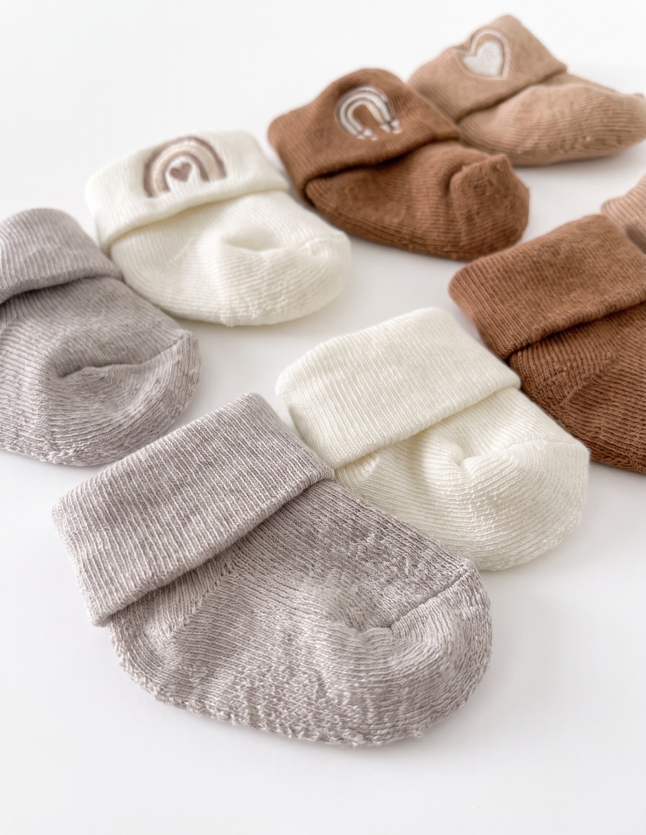 Set de tín antiderrapante de algodón para bebé niña 4 pares 3