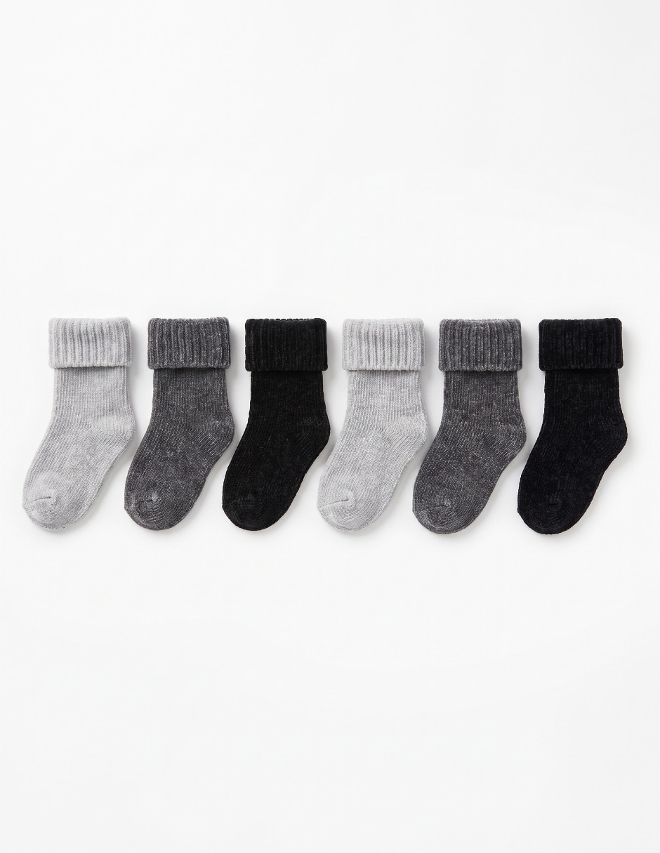 Set de tín antiderrapante de algodón para bebé unisex 6 pares