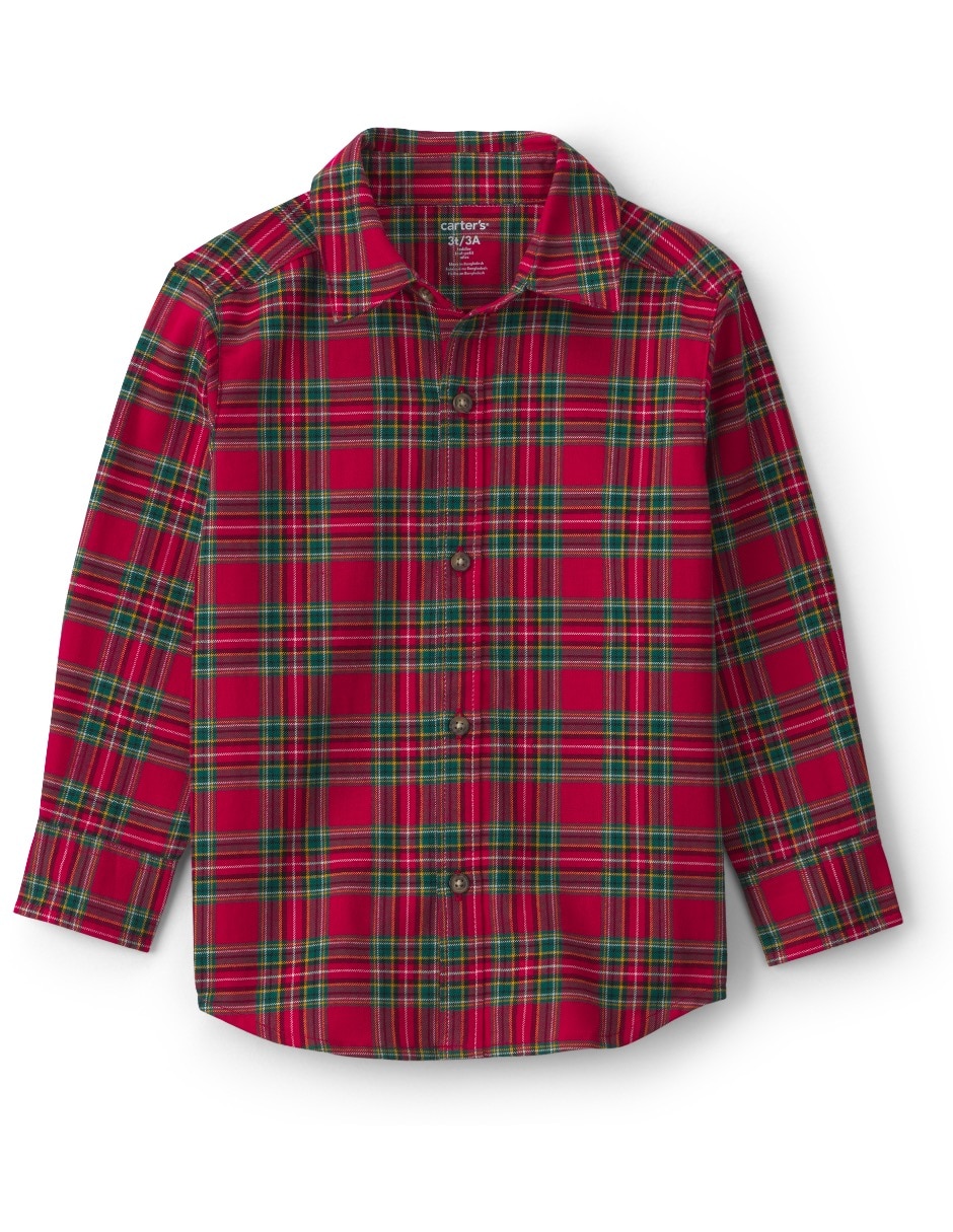 Camisa casual de algodón manga larga para niño Camisa casual de algodón manga larga para niño