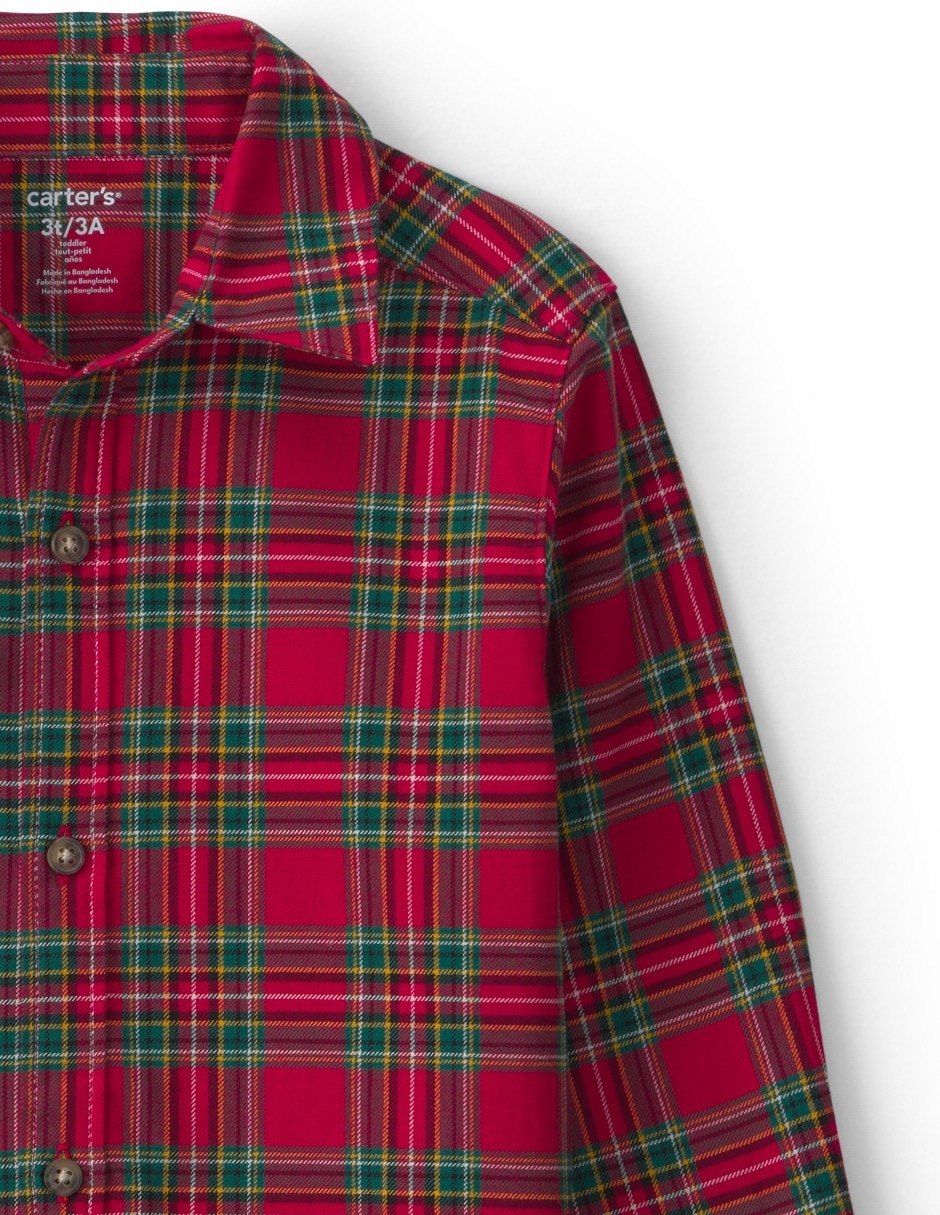Camisa casual de algodón manga larga para niño 3