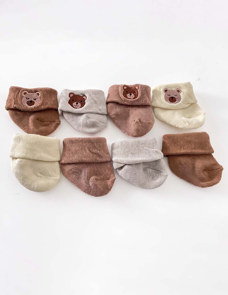 Set de tín antiderrapante de algodón para bebé unisex 4 pares Set de tín antiderrapante de algodón para bebé unisex 4 pares