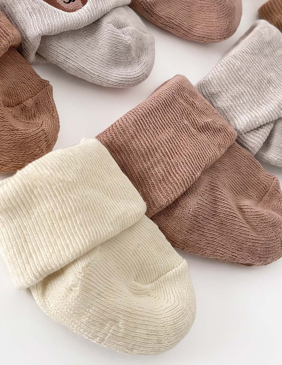 Set de tín antiderrapante de algodón para bebé unisex 4 pares 2