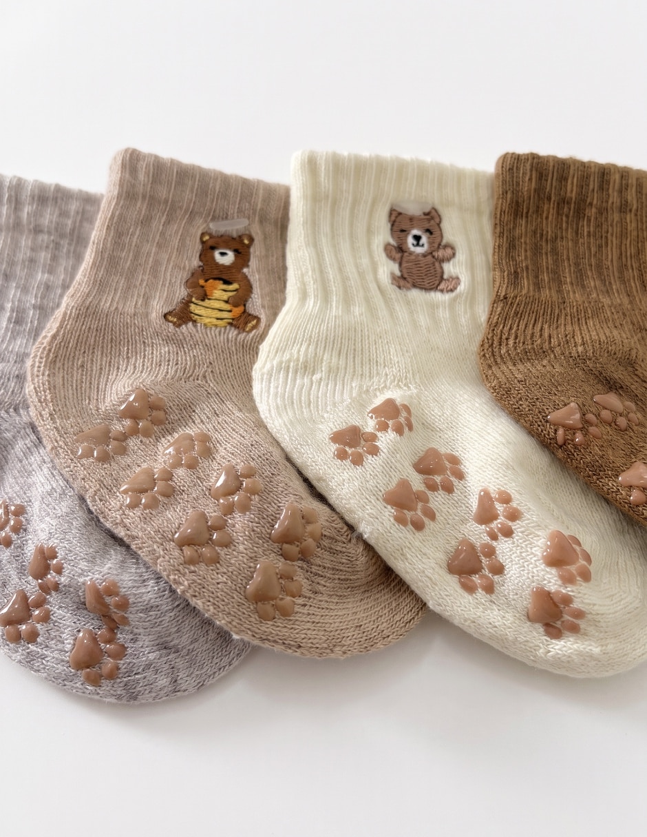 Set de tín antiderrapante de algodón para bebé niño 4 pares 2
