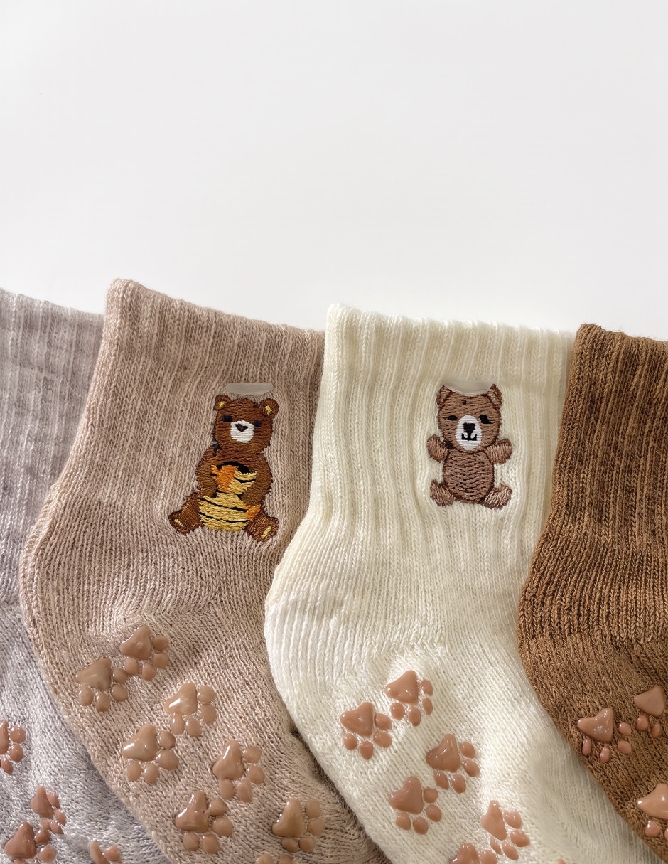 Set de tín antiderrapante de algodón para bebé niño 4 pares 3
