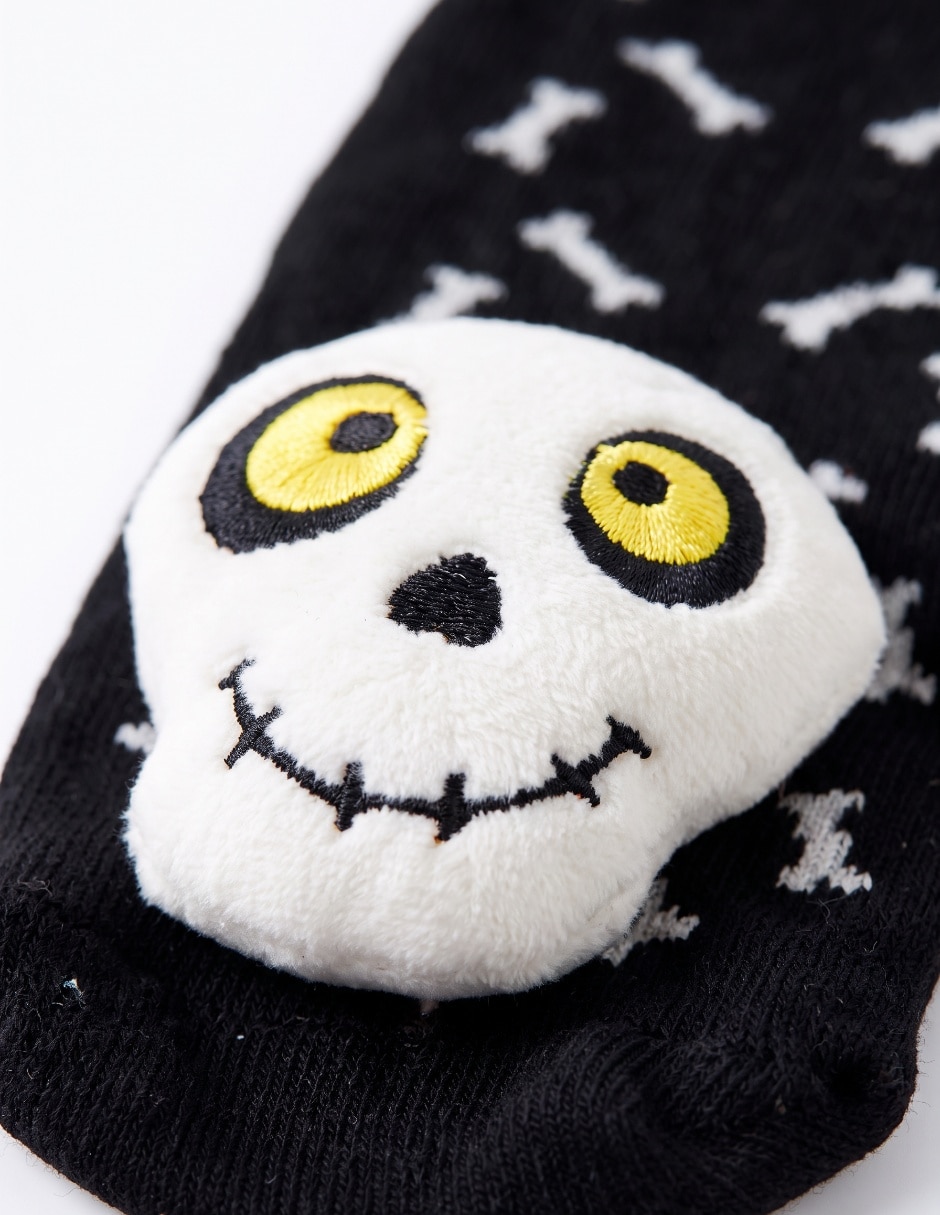 Calcetín antiderrapante Merlina Addams Halloween de algodón para bebé niña 1 Par 3