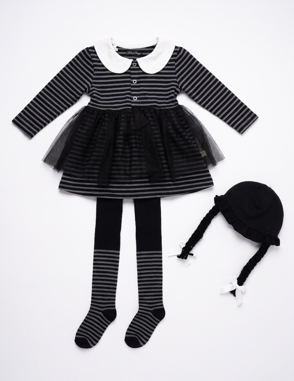 Calcetín Antiderrapante Merlina Addams HALLOWEEN de Algodón para Bebé Niña 1 par 3