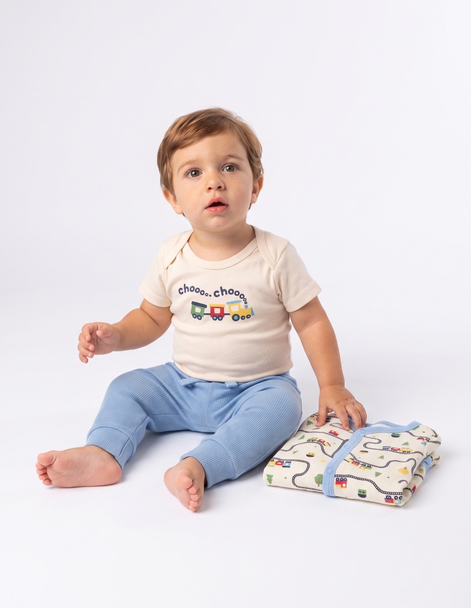Conjunto de 3 piezas de algodón y elastano para bebé niño